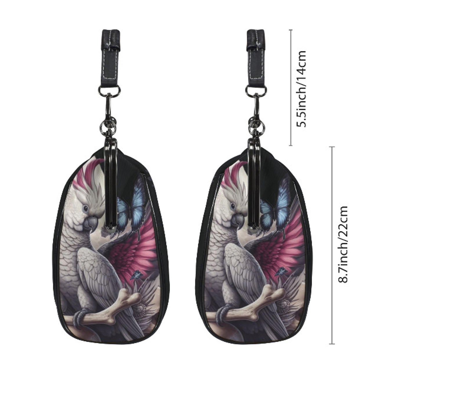 Dark Victorian Gothic Parrot Cockatoo Skull Shoulder Cross Body Bag Satchel Kisslock