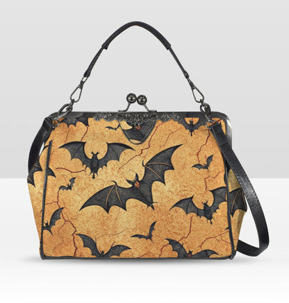 Orange w/Spider and Web Fun Halloween Holiday SATCHEL or Cross Body Bag 10" x 8" Unbranded