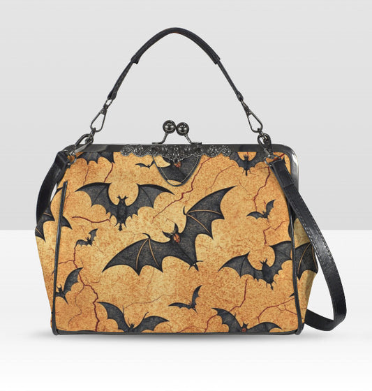 Orange w/Spider and Web Fun Halloween Holiday SATCHEL or Cross Body Bag 10" x 8" Unbranded