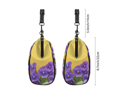 Yellow Floral Purple Flowers Spring Mother's Day Shoulder Cross Body Bag Satchel Kisslock