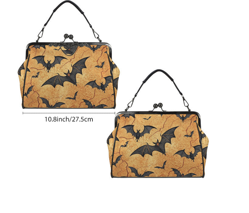 Orange w/Spider and Web Fun Halloween Holiday SATCHEL or Cross Body Bag 10" x 8" Unbranded