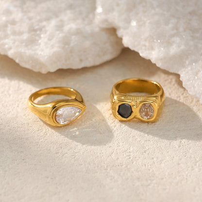 "18K Gold Plated Zircon Ring"