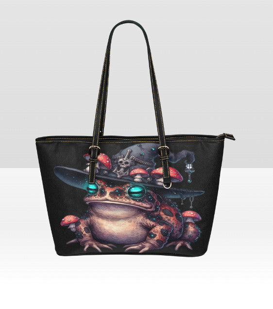 Custom Tote Hand Shoulder Bag 12 X 15 Gothic Toad Stool Frog Mushroom Halloween Terrifictrend