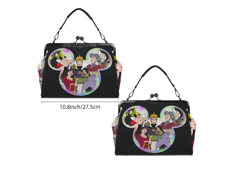 Disney Villains Evil Queen Cruella Halloween Shoulder Cross Body Bag Satchel NEW Kisslock