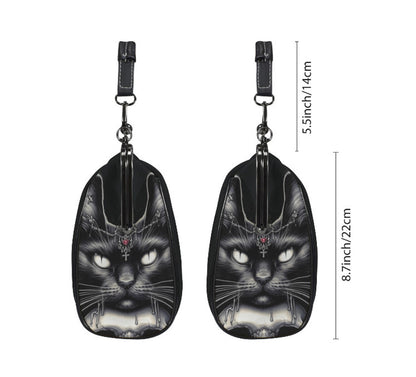 Dark Victorian Gothic Black Cat Candles Roses  Shoulder Cross Body Bag Satchel Kisslock