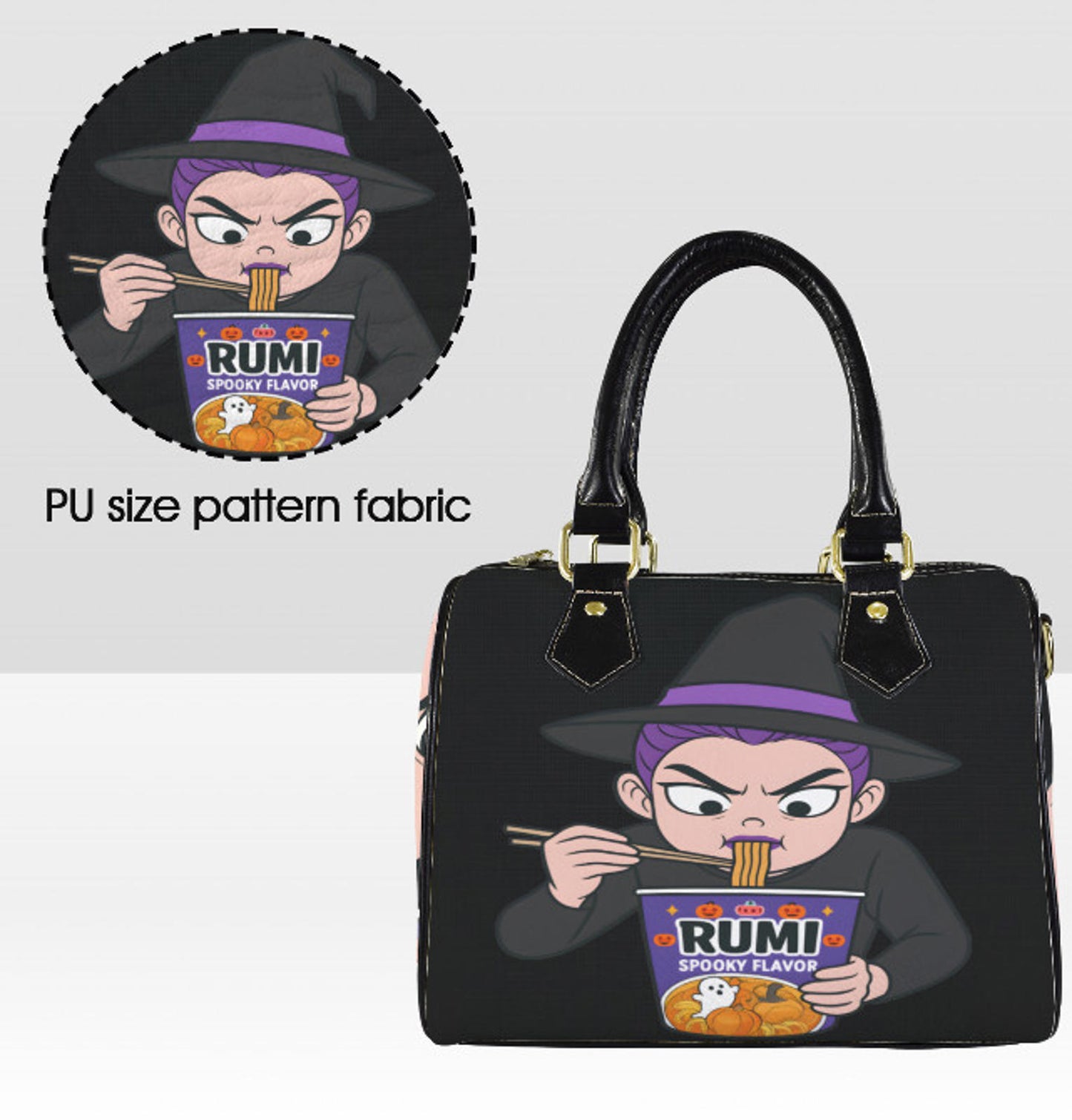 Kpop Demon Hunters Rumi  Anime Halloween Ramen   Shoulder Cross Body Bag Satchel Kisslock
