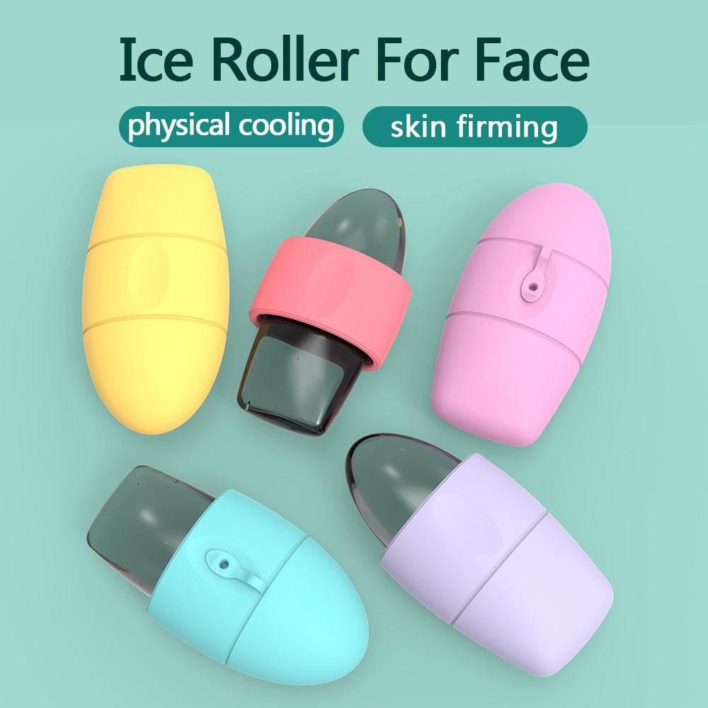Silicone Ice Face Roller Contour Shrink Pores Remove Dark Circles Massage Skin Beauty Facial Roller For Eyes Neck Skin Care Tool - terrifictrend