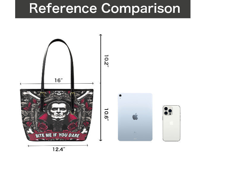 Custom Tote Hand Shoulder Bag 12 X 15 Halloween Bite Me if You Dare Dracula Terrifictrend