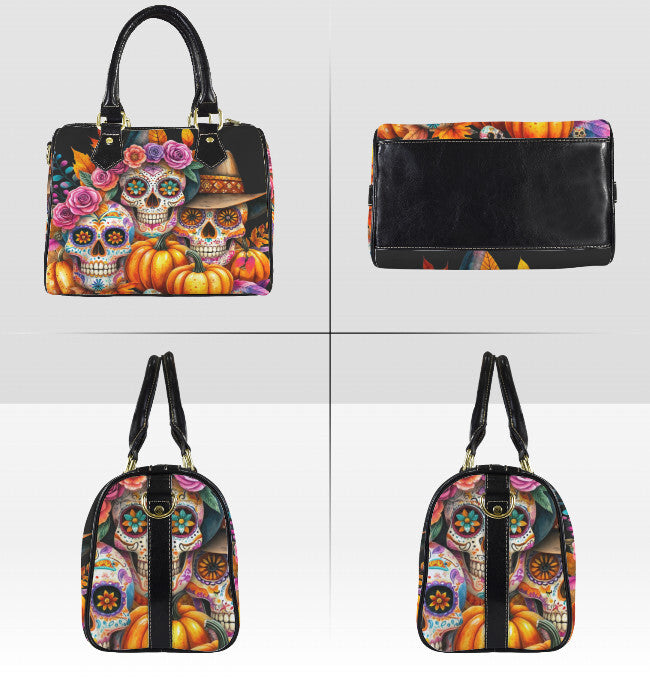 Sugar Skull Day of the Dead Halloween Fun SATCHEL or Cross Body Bag 10" x 8" Unbranded