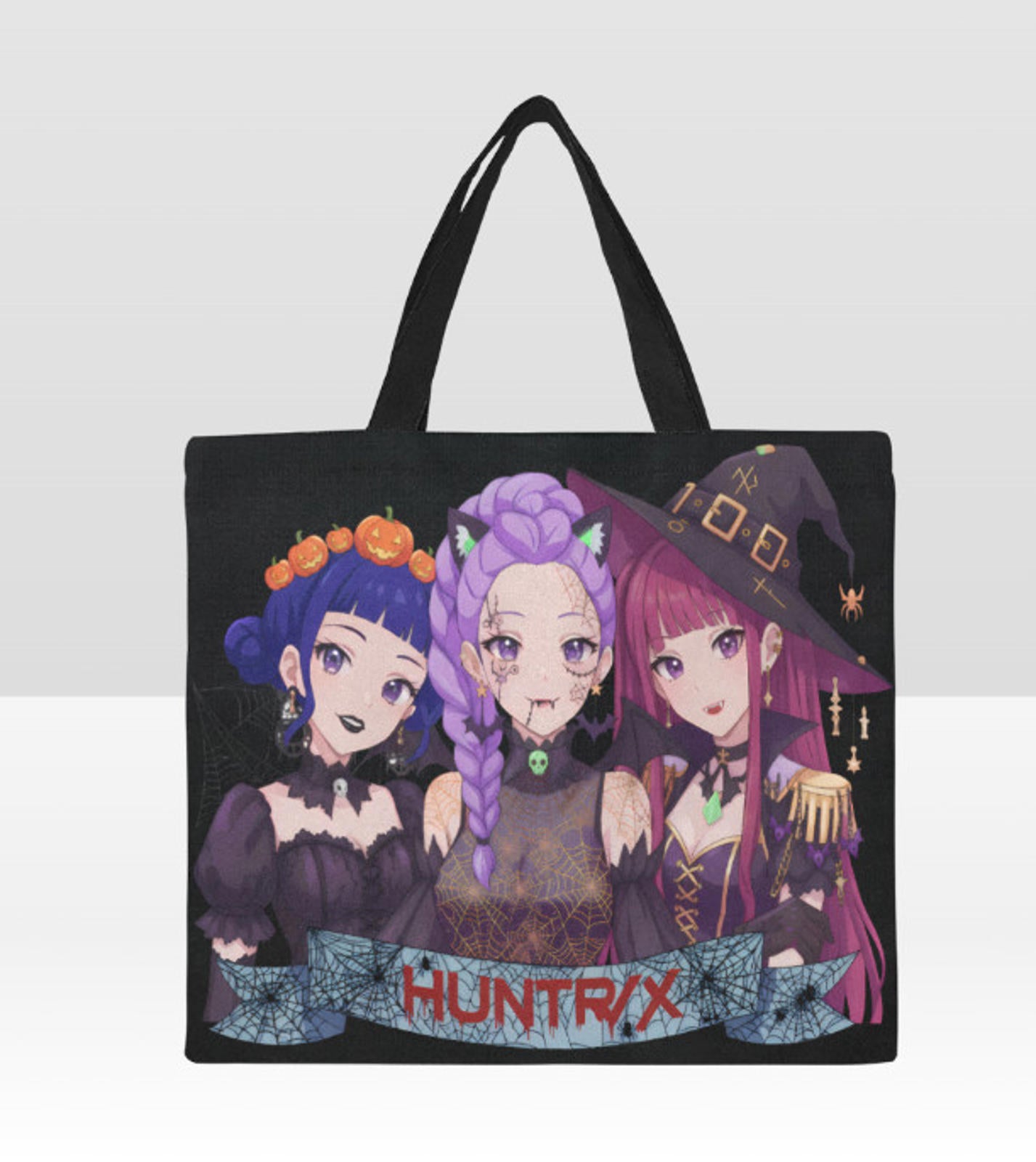 KPop Demon Hunters Huntrix Saja Girls Anime Large Halloween Tote Bag 18"x15" TerrificTrend
