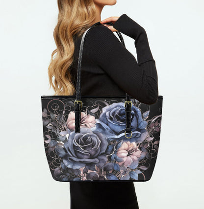 Custom Tote Hand Shoulder Bag 12 X 15 Gothic Victorian Black Blue Watercolor Art Terrifictrend