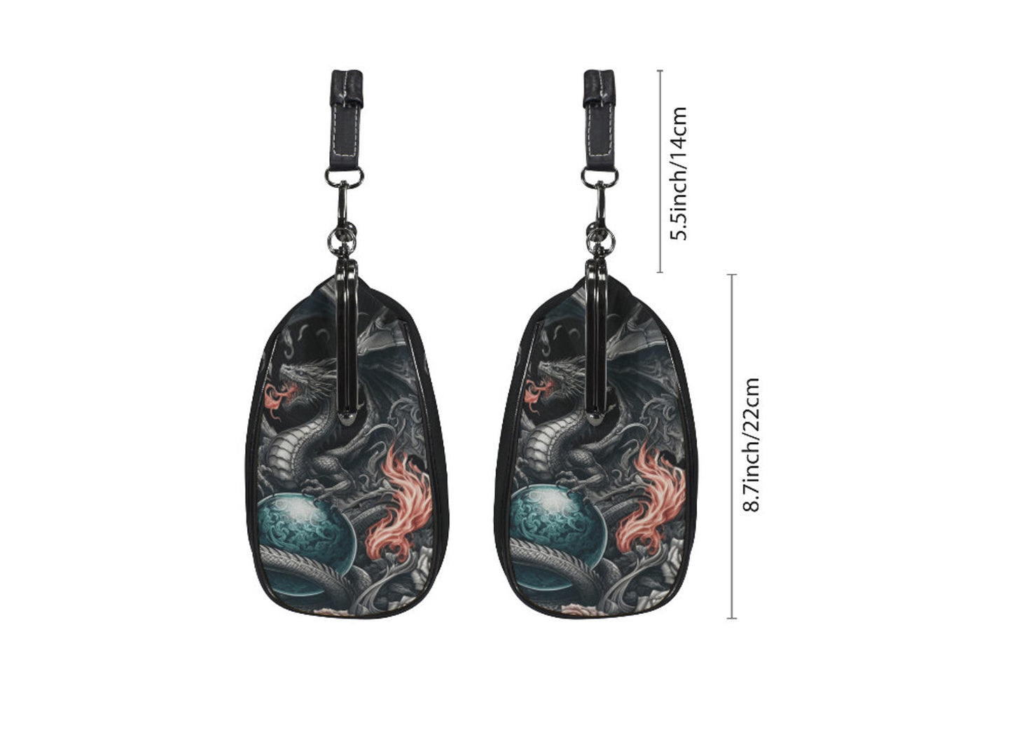 Dark Victorian Gothic Fire Dragon Roses Earth Shoulder Cross Body Bag Satchel Kisslock