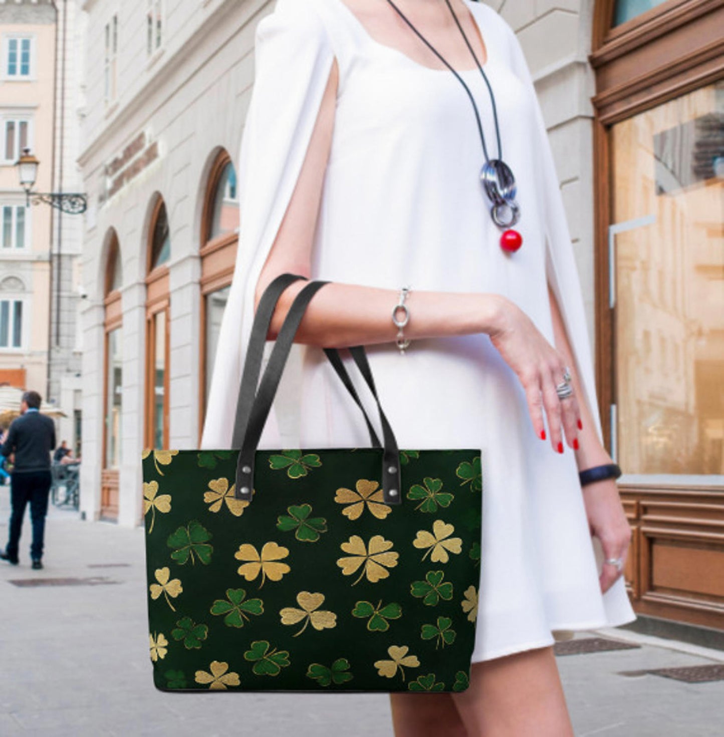 Custom Tote Hand Shoulder Bag 12 X 15 St Patricks Day Irish Shamrock Clover Luck Terrifictrend