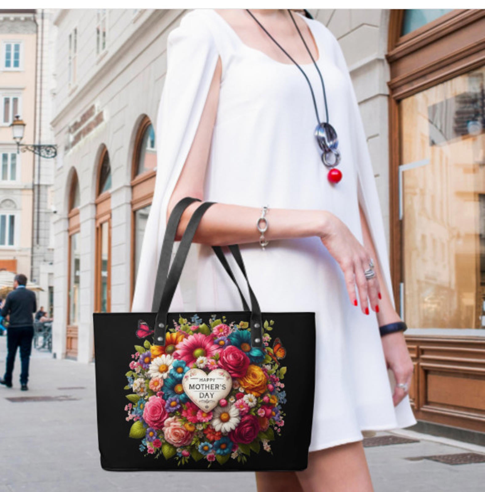 Custom Tote Hand Shoulder Bag 12 X 15 Spring Happy Mothers Day Flowers Mom NEW Terrifictrend