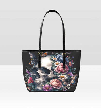 Custom Tote Hand Shoulder Bag 12 X 15 Gothic Floral Butterfly Rose Skull Gift Terrifictrend