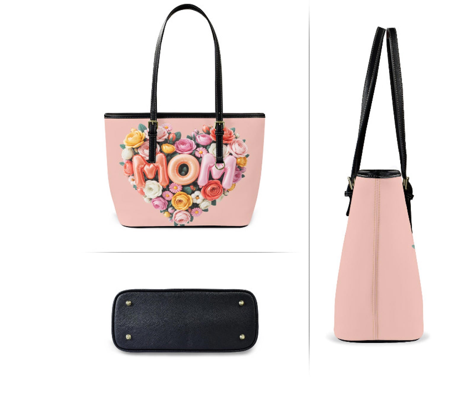 Custom Tote Hand Shoulder Bag 12 X 15 Spring Happy Mothers Day Flowers Mom NEW Terrifictrend