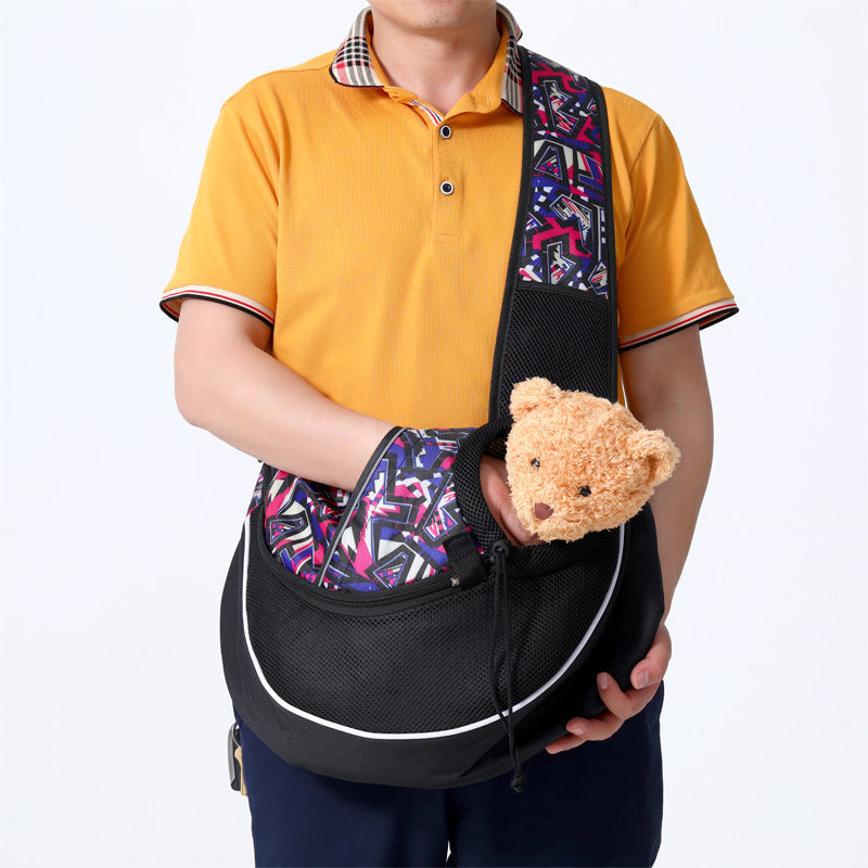 "Portable Crossbody Pet Carrier Bag"
