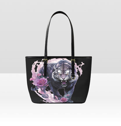 Custom Tote Hand Shoulder Bag 12 X 15 Gothic Pink Purple Black Ttger Floral Terrifictrend