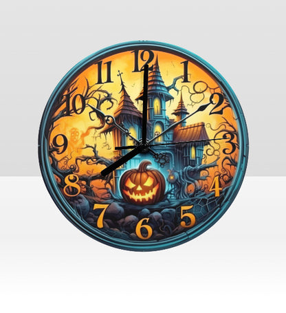 Halloween Spooky Haunted House Fun 12" Wall Clock Battery Operated NEW Temptations by Tara