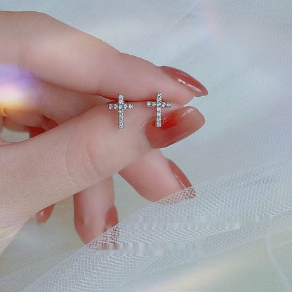 2024 New Fashion Stainless Steel Cross Earrings Product Temperament All Match Birthday Anniversary Earrings Small Gift - terrifictrend