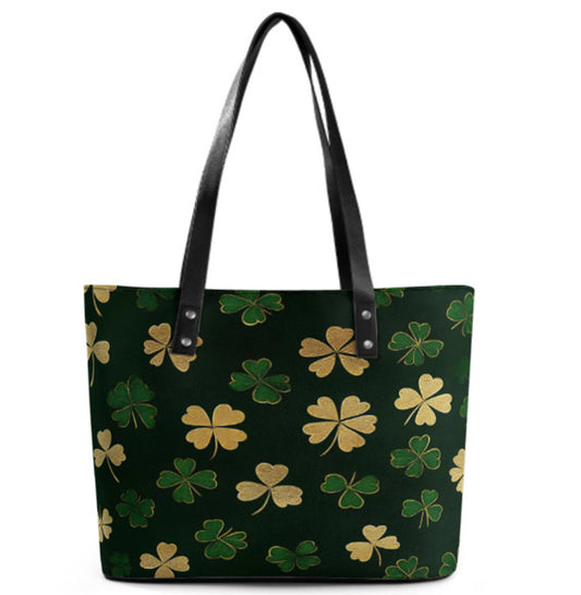 Custom Tote Hand Shoulder Bag 12 X 15 St Patricks Day Irish Shamrock Clover Luck Terrifictrend