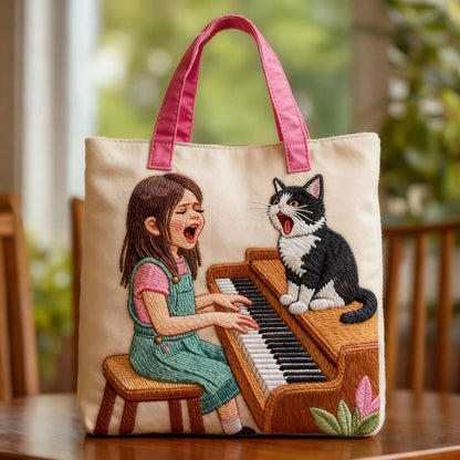 Creative, High-Capacity Tote Bag With Digital Print And Quilted Embroidery Cj