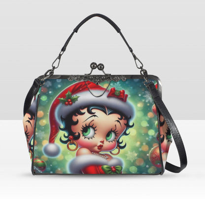 Betty Boop Christmas Outfit Cute Shoulder Cross Body Bag Satchel Holiday Gift Kisslock