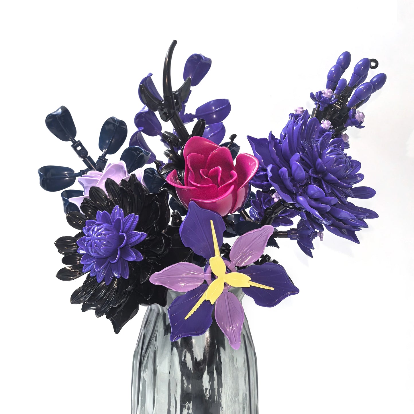 BuildMOC Purple Rose Botanical Building Block Set,Gothic Decor Artificial Rose Flower Bouquet Model Toys Valentines Day Gifts terrifictrend