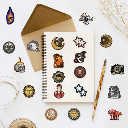 50Pcs Gothic Decor Graffiti Stickers Witch Moon Spooky DIY Stickers Skateboard Motorcycle Suitcase Phone Laptop Decals terrifictrend
