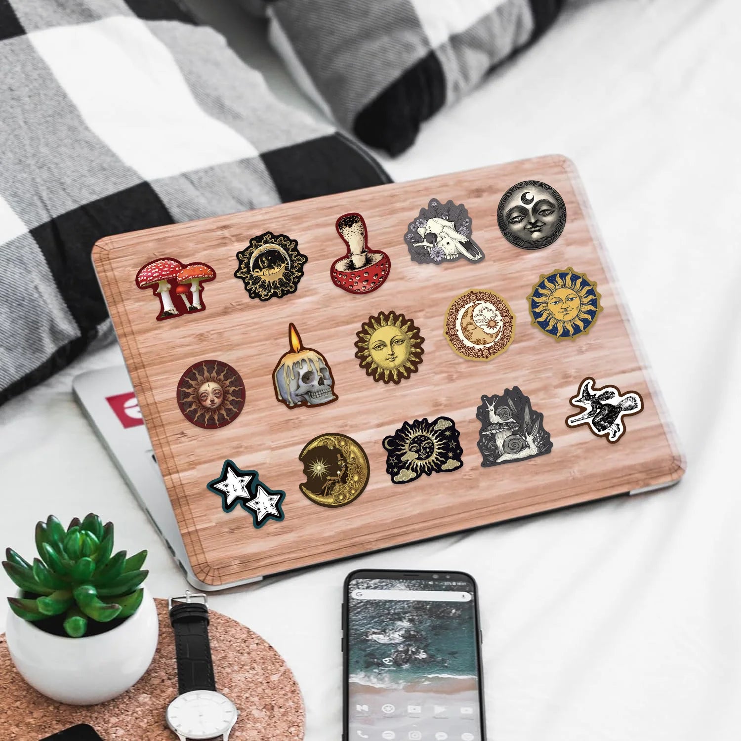50Pcs Gothic Decor Graffiti Stickers Witch Moon Spooky DIY Stickers Skateboard Motorcycle Suitcase Phone Laptop Decals terrifictrend