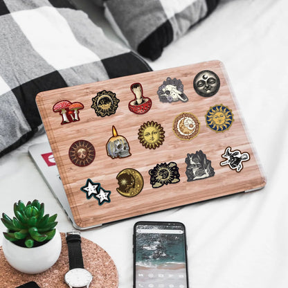 50Pcs Gothic Decor Graffiti Stickers Witch Moon Spooky DIY Stickers Skateboard Motorcycle Suitcase Phone Laptop Decals terrifictrend