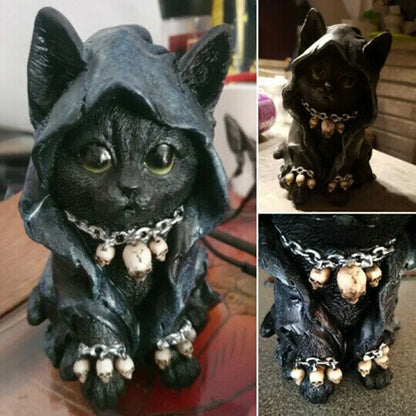 Gothic Cat Witch Decorated Garden Halloween Figurine  Decoration Accessories Decorations for Home Desk  Decor Modern terrifictrend