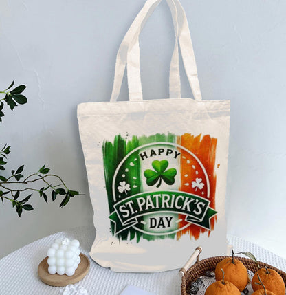 St. Patrick's Day Ireland Irish Flag Shamrock Shoulder Tote Bag 15" X 15" TerrificTrend