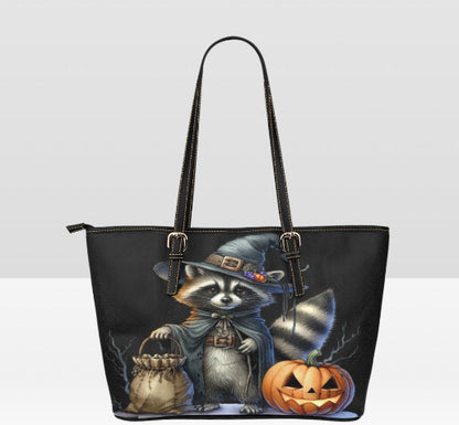 Custom Tote Hand Shoulder Bag 12 X 15 Gothic Racoon Witch Pumpkin Halloween Terrifictrend
