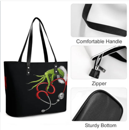 Custom Tote Hand Shoulder Bag 12 X 15  Grinch Doctor Nurse Stethescope Gift  NEW Terrifictrend