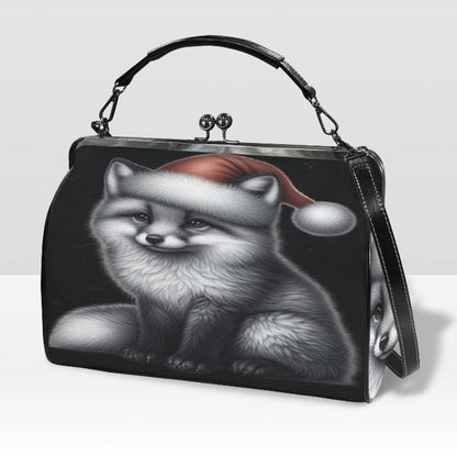 GGothic Christmas Fox Santa Hat Hand Shoulder Cross Body Bag Satchel 9 x 13 Gift terrifictrend