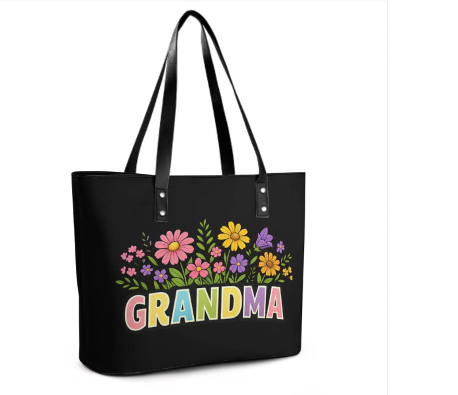 Custom Tote Hand Shoulder Bag 12 X 15 Spring Happy Mothers Day Grandma Flowers Terrifictrend