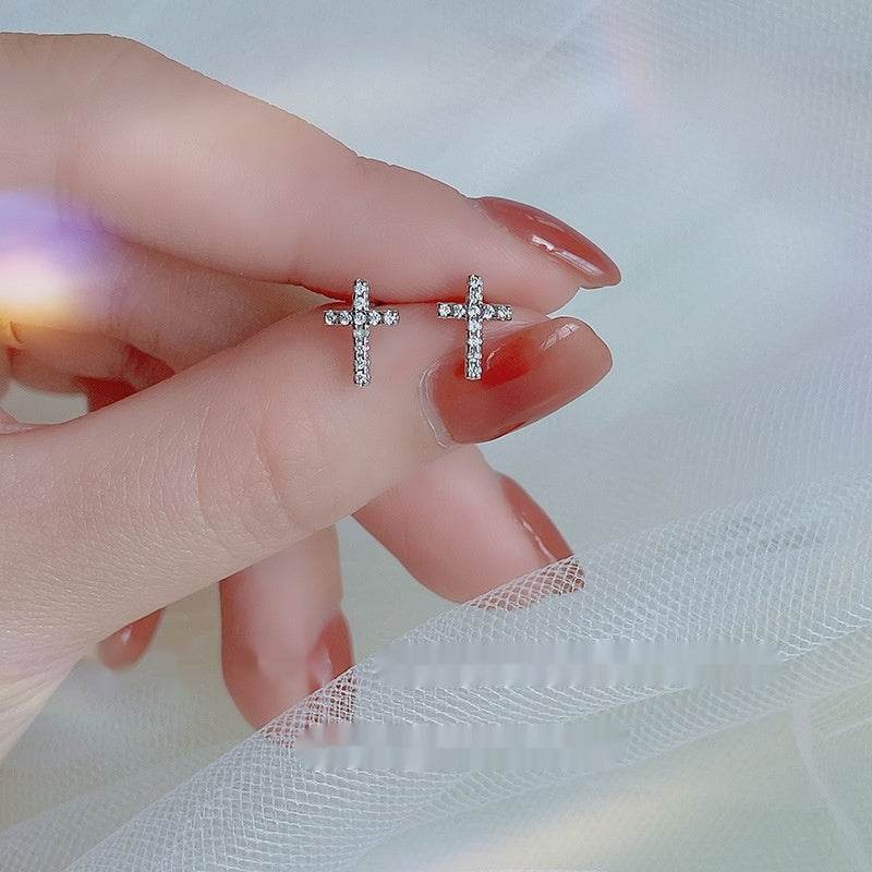 2024 New Fashion Stainless Steel Cross Earrings Product Temperament All Match Birthday Anniversary Earrings Small Gift - terrifictrend