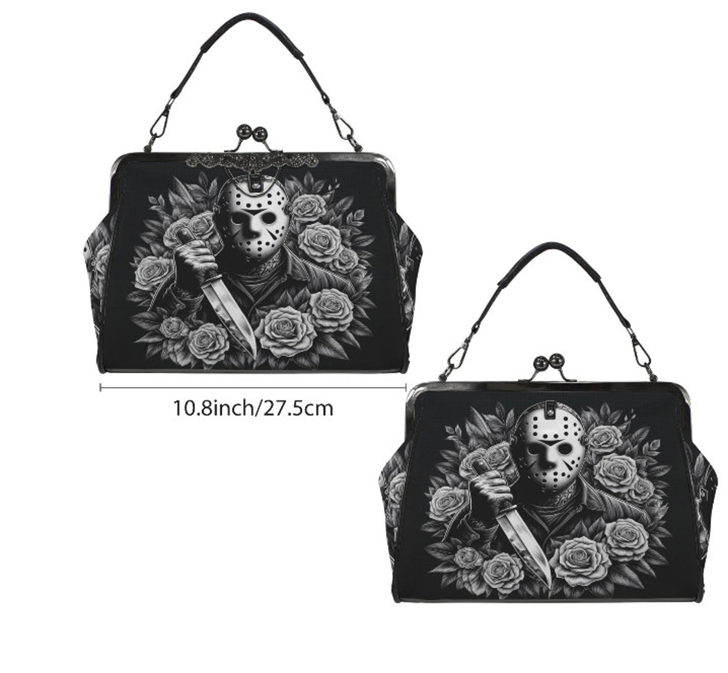 Horror Friday the 13th Jason Voorhees Floral Shoulder Cross Body Bag Satchel NEW Kisslock