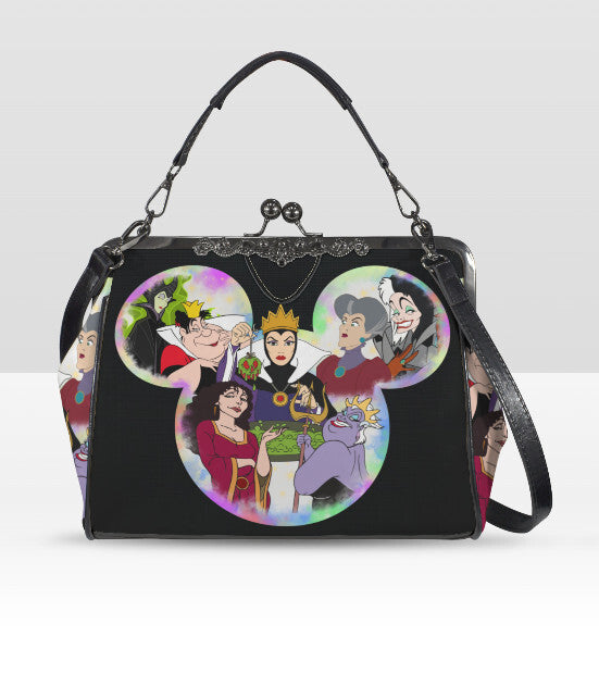 Disney Villains Evil Queen Cruella Halloween Shoulder Cross Body Bag Satchel NEW Kisslock