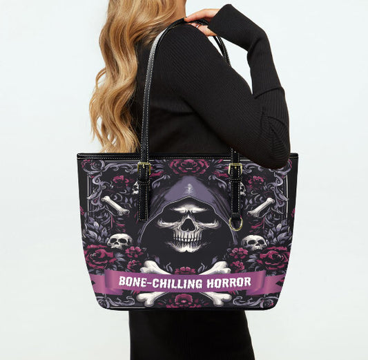Custom Tote Hand Shoulder Bag 12 X 15 Halloween Gothic Grim Reaper Skull Flower Terrifictrend