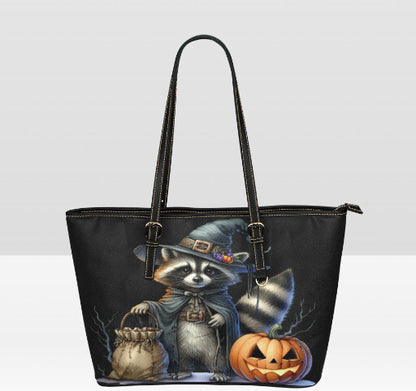 Custom Tote Hand Shoulder Bag 12 X 15 Gothic Racoon Witch Pumpkin Halloween Terrifictrend