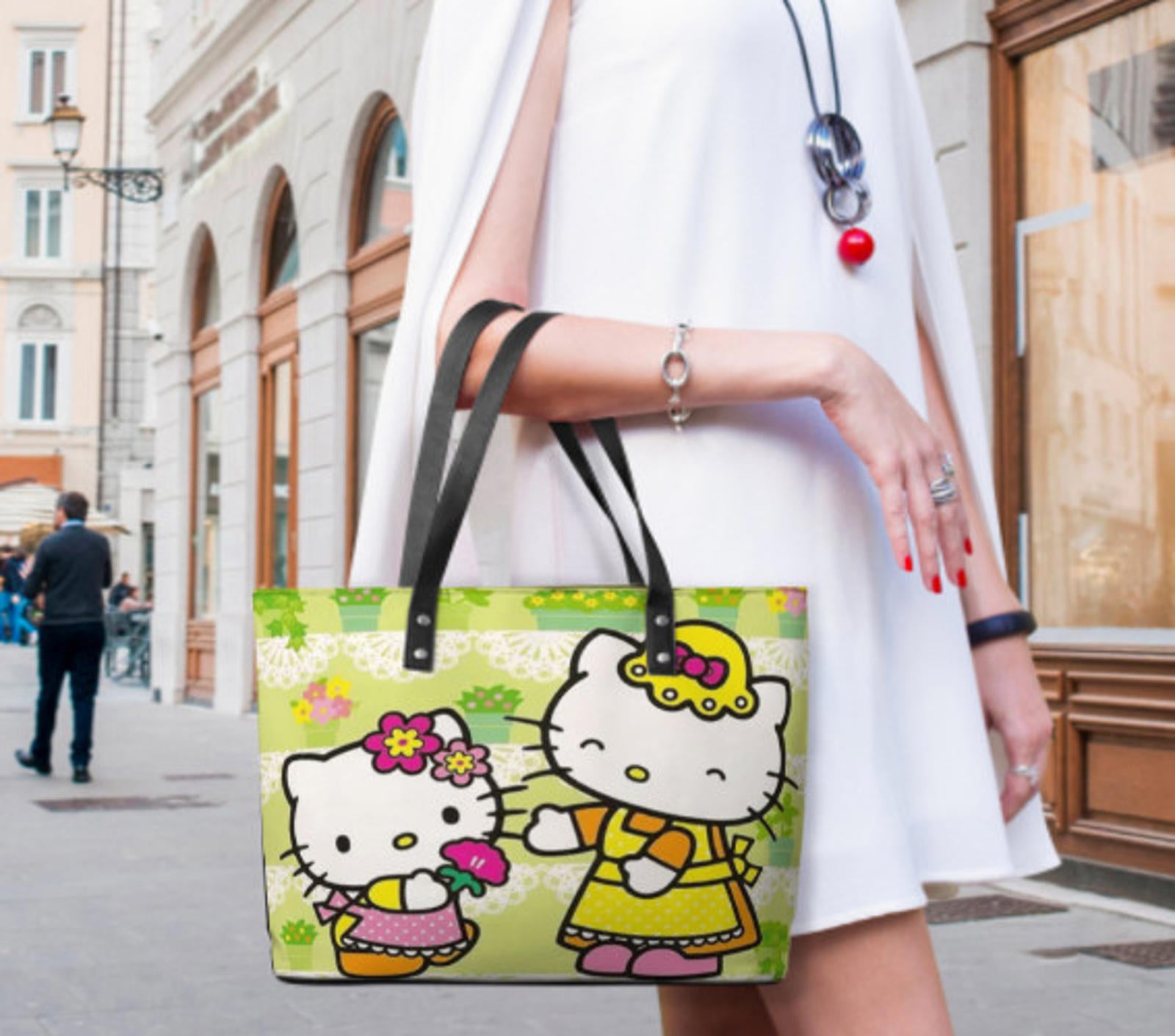 Custom Tote Hand Shoulder Bag 12 X 15 Spring Mother's Day Hello Kitty & Mom Terrifictrend