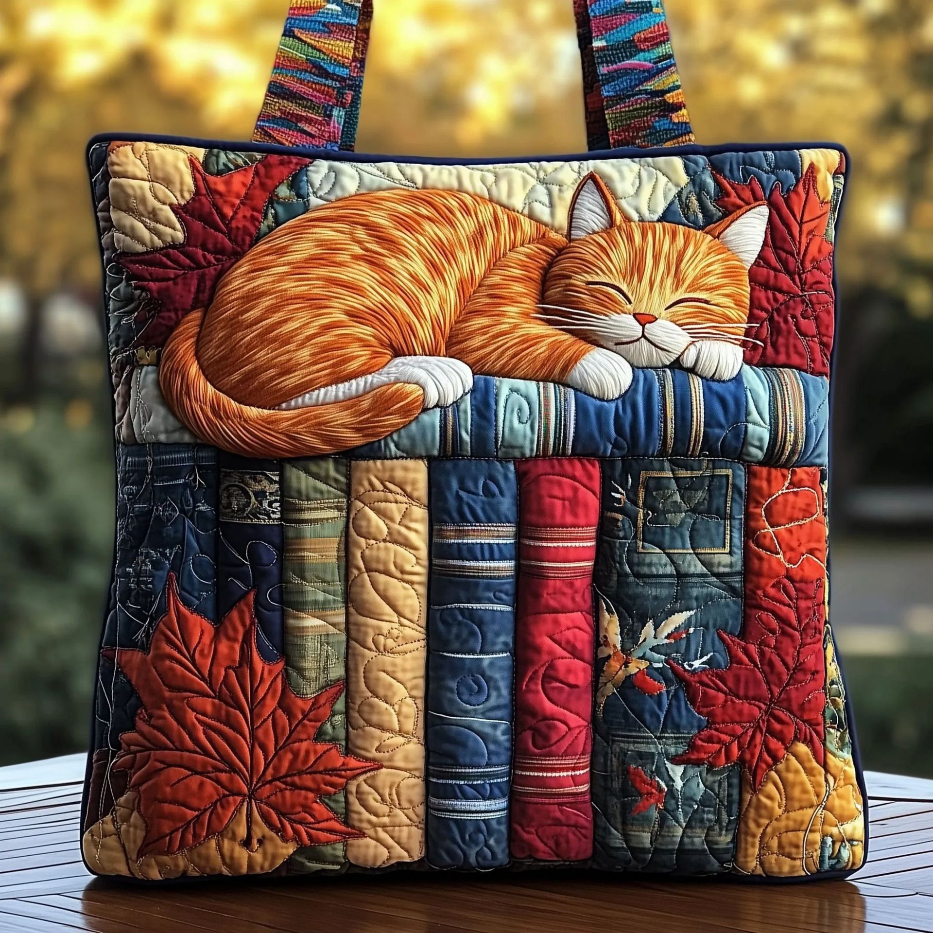 Creative, High-Capacity Tote Bag With Digital Print And Quilted Embroidery Cj