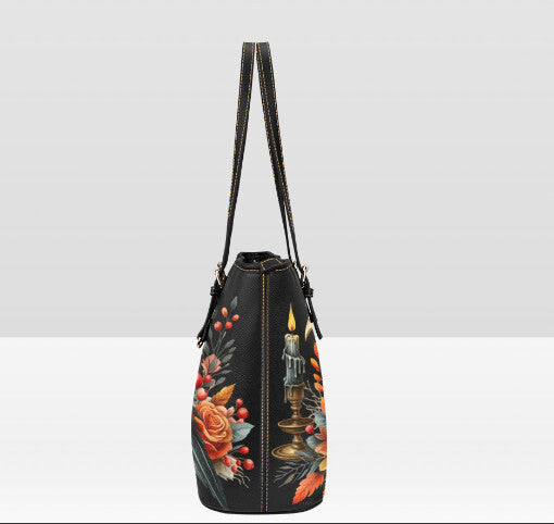 Custom Tote Hand Shoulder Bag 12 X 15 Gothic Skeleton Halloween Fall Crow Raven Terrifictrend