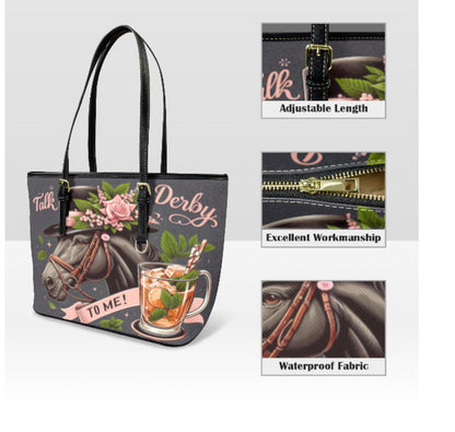 Tote Hand Shoulder Bag 12 X 15 Kentucky Derby Horse Hat Roses Talk Derby to Me Terrifictrend