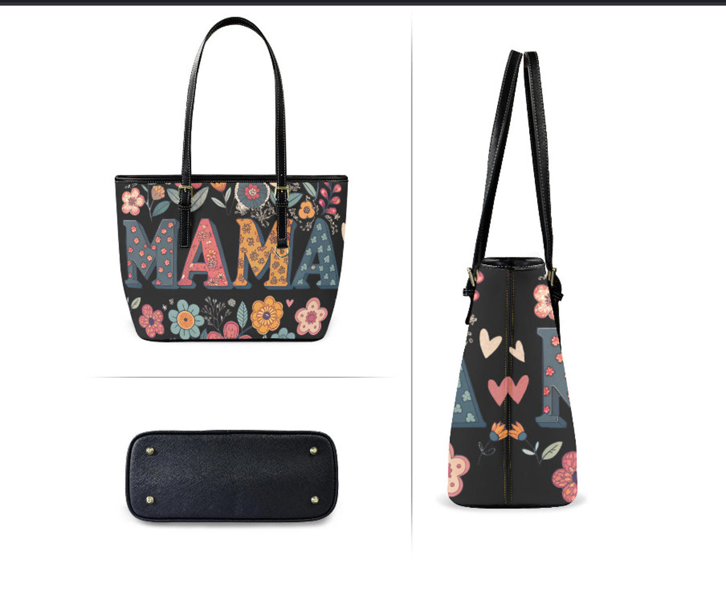 Custom Tote Hand Shoulder Bag 12 X 15 Spring Happy Mothers Day Flowers Mom Mama Terrifictrend