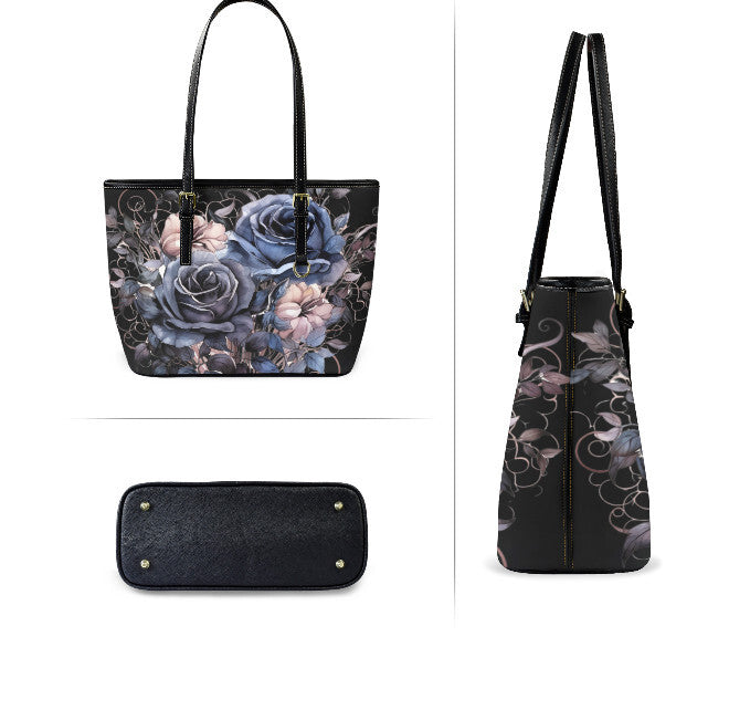 Custom Tote Hand Shoulder Bag 12 X 15 Gothic Victorian Black Blue Watercolor Art Terrifictrend