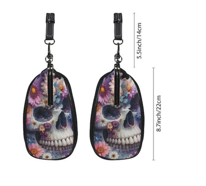 Sugar Skull Day of the Dead Halloween Floral Shoulder Cross Body Bag Satchel NEW Kisslock
