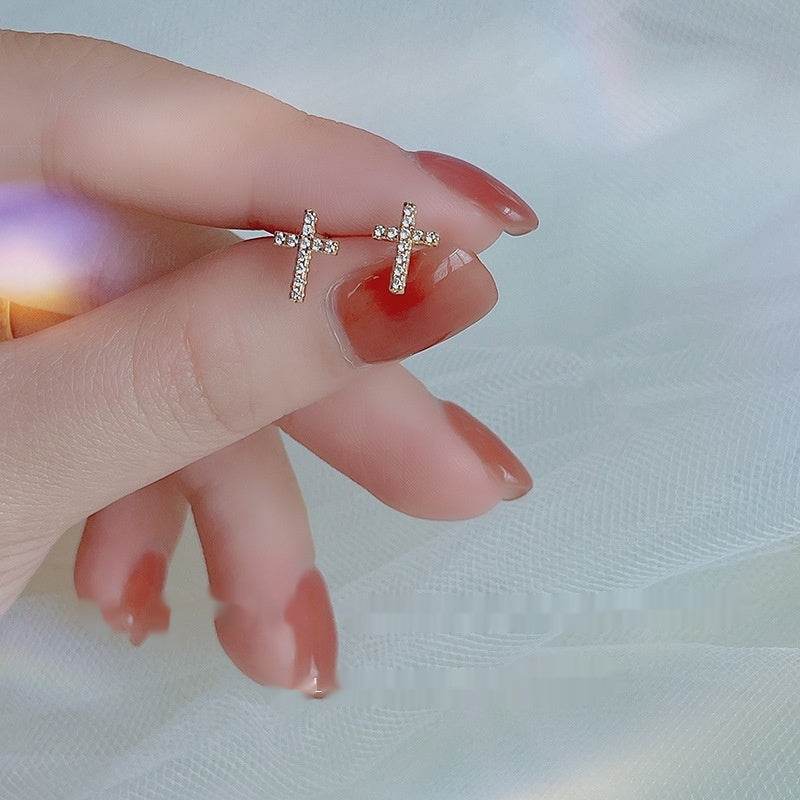 2024 New Fashion Stainless Steel Cross Earrings Product Temperament All Match Birthday Anniversary Earrings Small Gift - terrifictrend